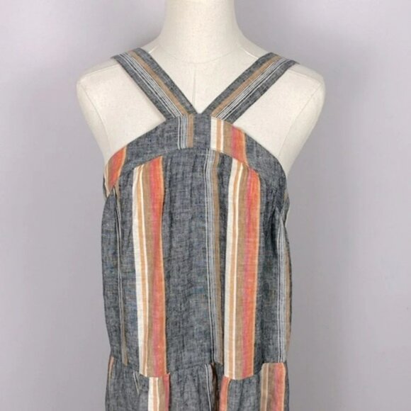 Joie Rosabel Halter 100% Linen Tiered Maxi Dress size medium - Picture 3 of 16